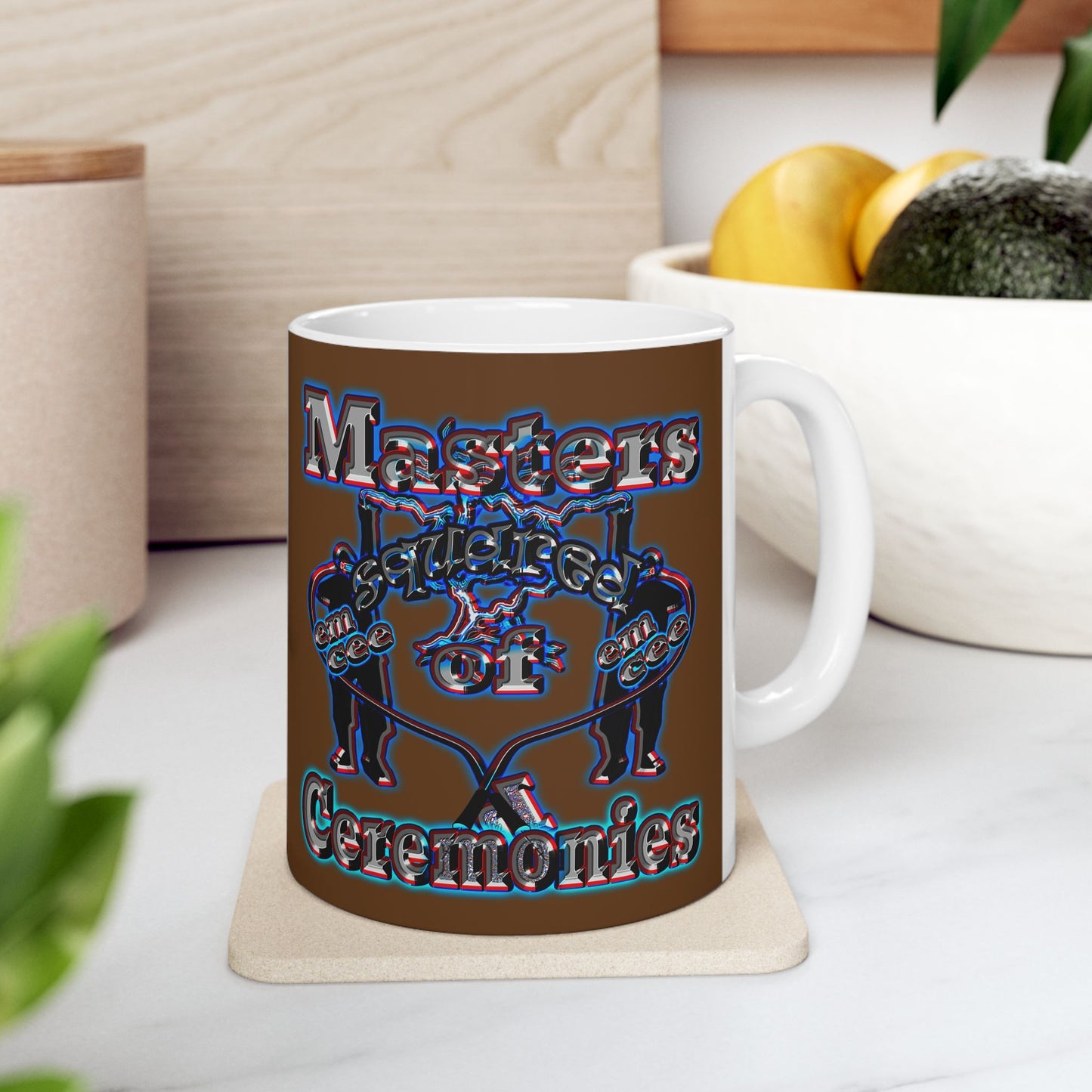 em cee squared - White Mug (brown)