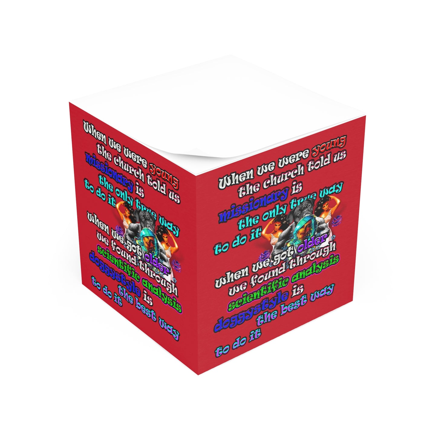 doggystyle - note cube (dark red)