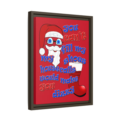 santa's shoes - framed canvas art (dark red)