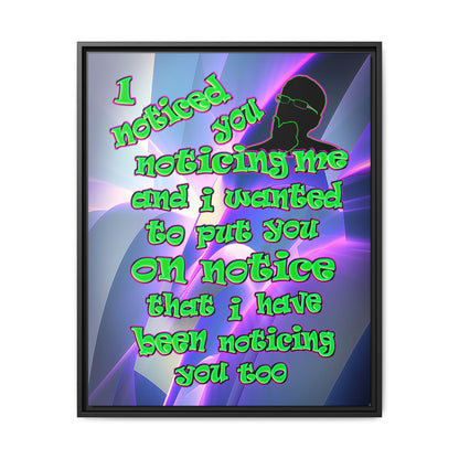 noticed you noticing - framed canvas art (grey-pink wave)