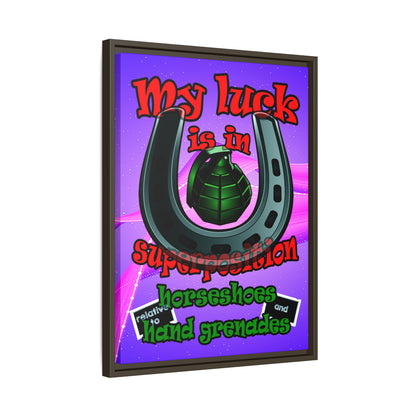 my luck - framed canvas art (purple-pink wave)