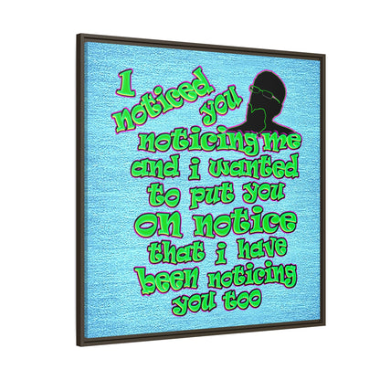 noticed you noticing - framed canvas art (faded blue)