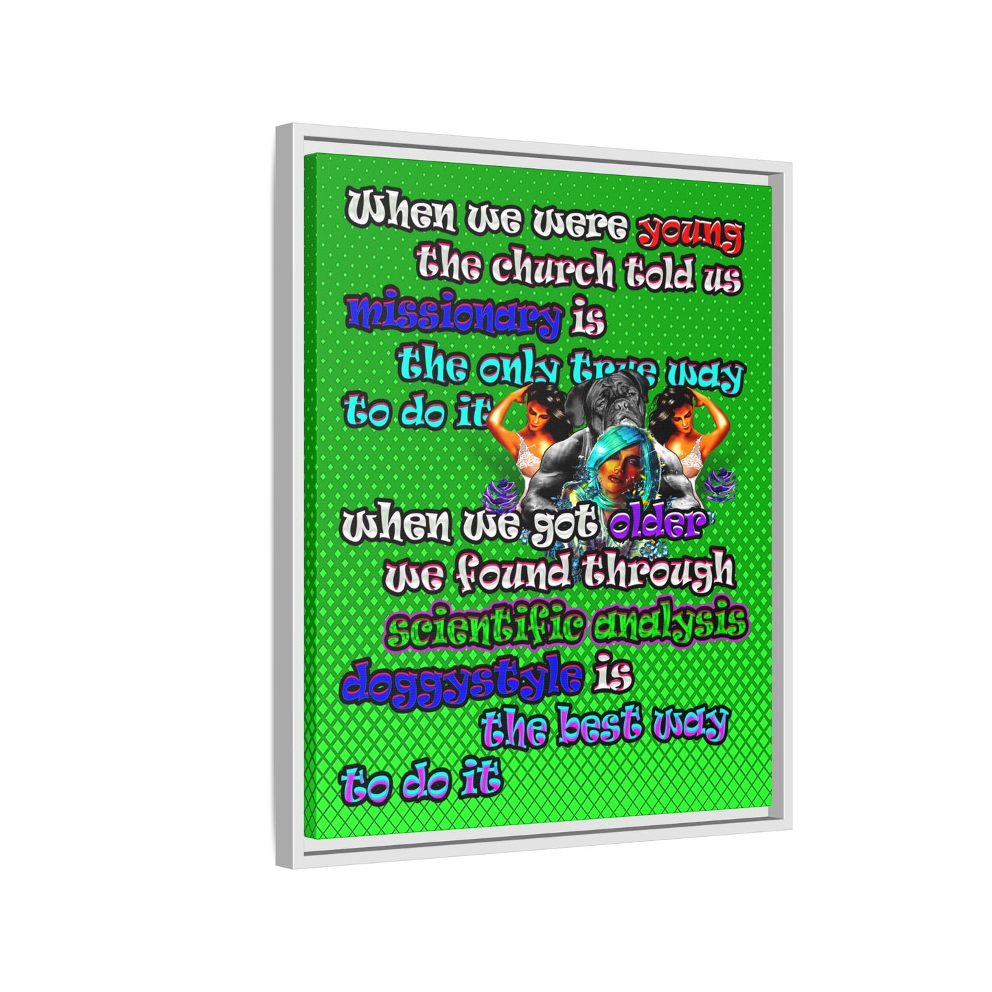 doggystyle - framed canvas art (logo green)
