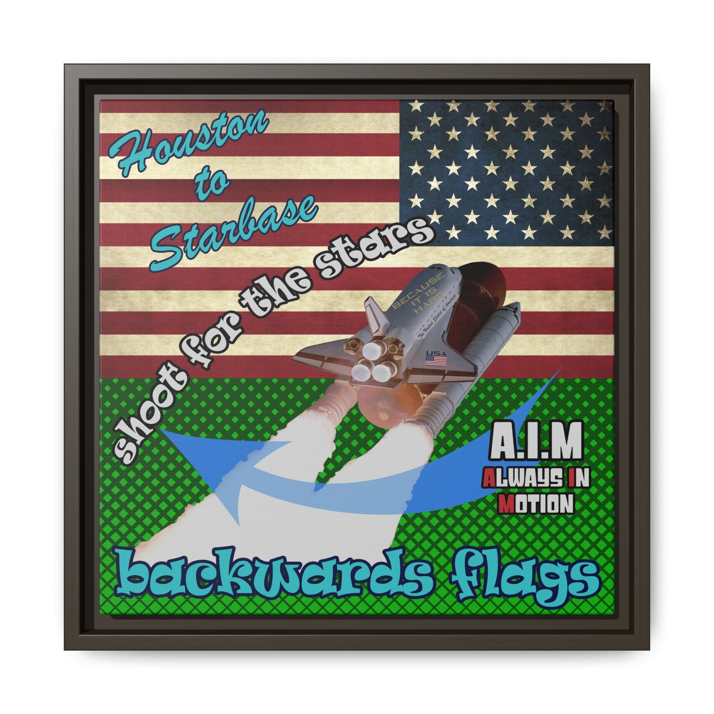shoot for the stars - framed canvas art (logo green)