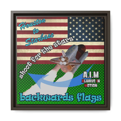 shoot for the stars - framed canvas art (logo green)