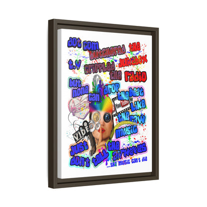 drop the beat - framed canvas art (white)
