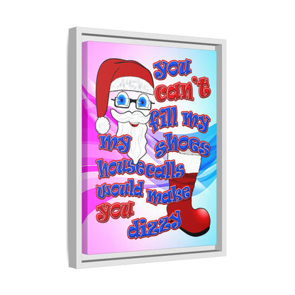 santa's shoes - framed canvas art (light blue-pink wave)