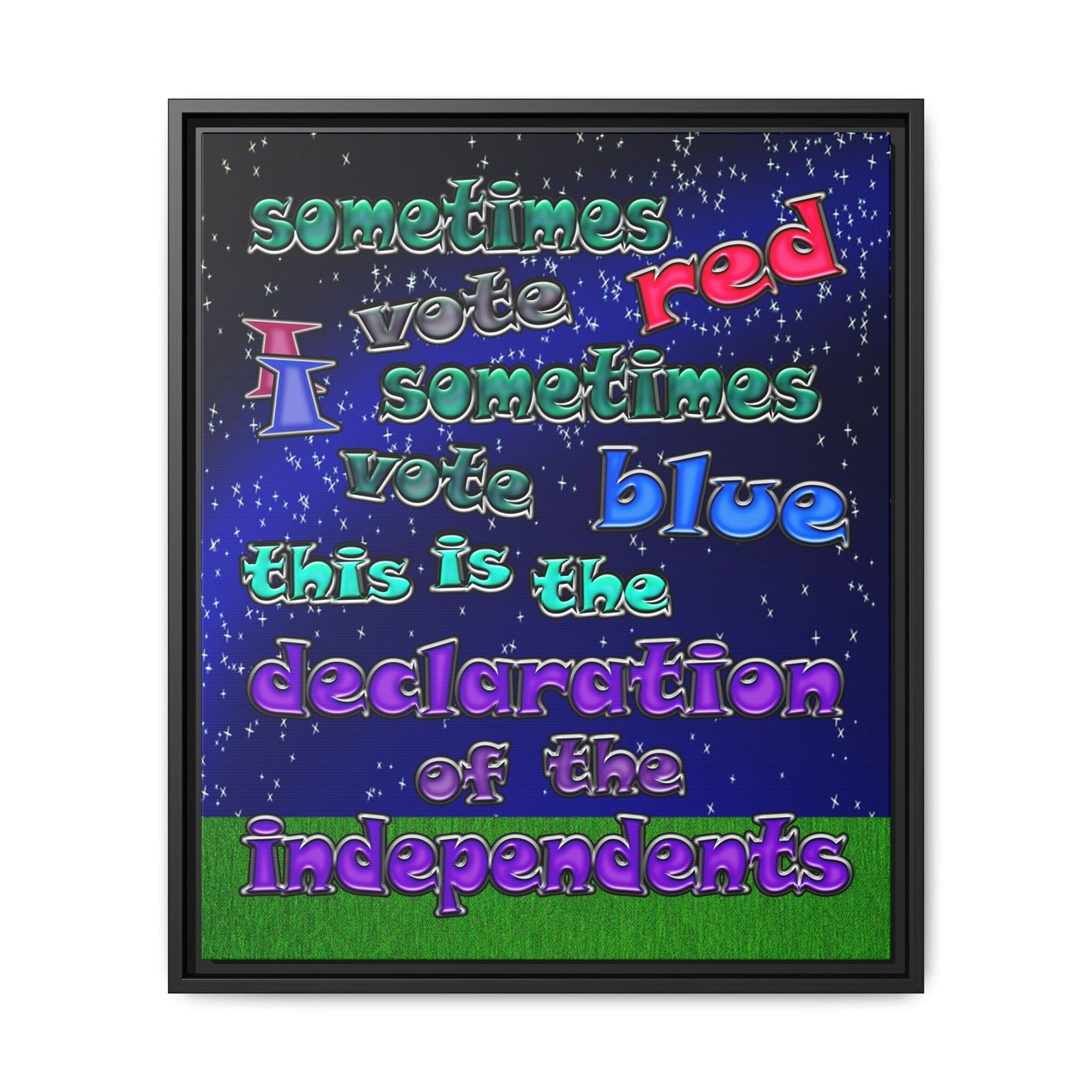declaration of the independents - framed canvas art ('snoops' background)