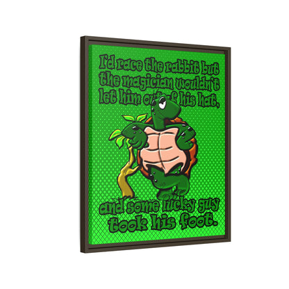 turtle race - framed canvas art (logo green)
