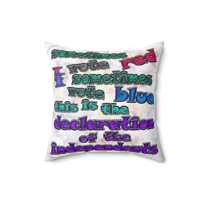 declaration of the independents - Spun Polyester Square Pillow - (white marble)