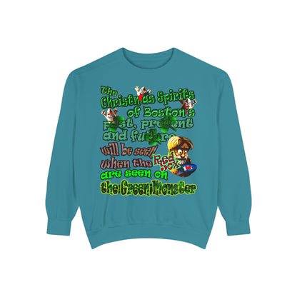 christmas spirits of boston - Unisex Garment-Dyed Sweatshirt