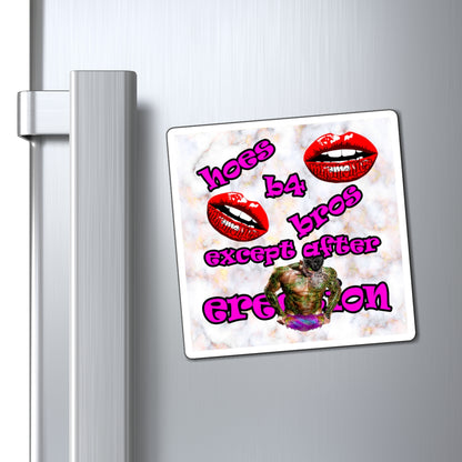 hoes b4 bros - Magnets - (white marble)