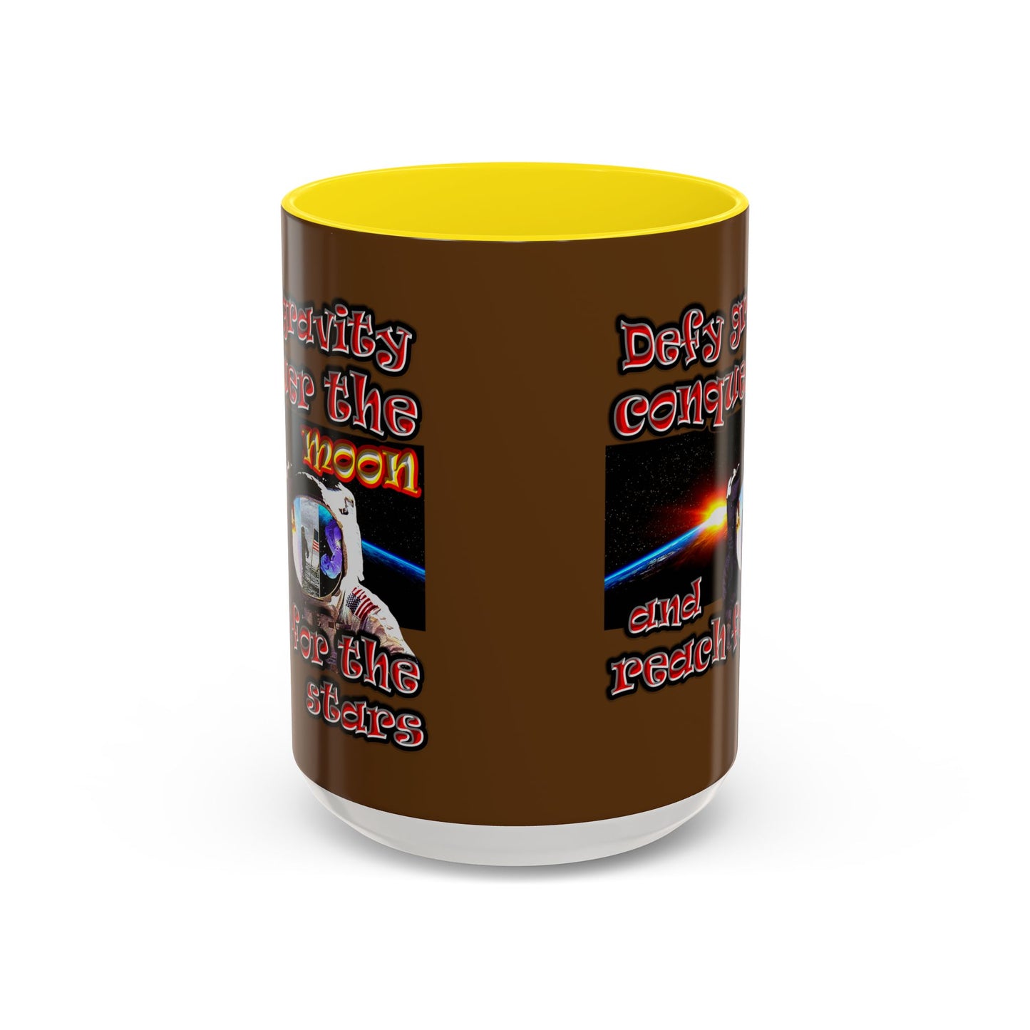 defy conquer reach - Accent Mug (brown)