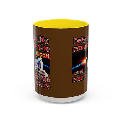 defy conquer reach - Accent Mug (brown)