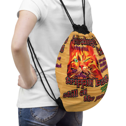 schrodinger's cat - Drawstring Bag (butterscotch wood finish)