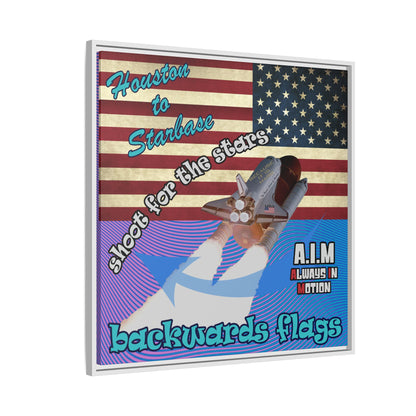 shoot for the stars - framed canvas art (light blue-purple wave)