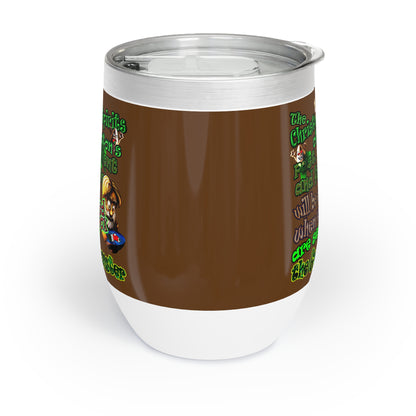 christmas spirits of boston - Chill Wine Tumbler (brown)