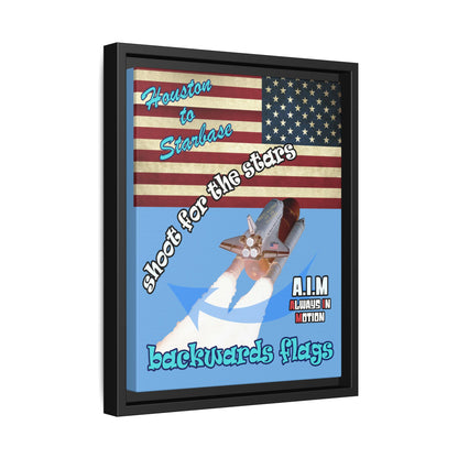 shoot for the stars - framed canvas art (light blue)