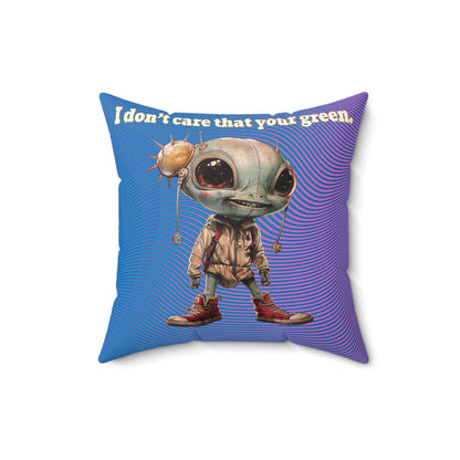 I don't care that your grey - Faux Suede Square Pillow - (light blue-purple wave)