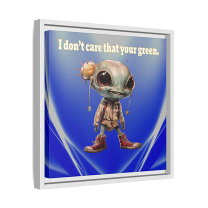 I don't care that your green - framed canvas art (blue-white wave)