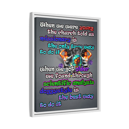 doggystyle - framed canvas art (grey-light grey)