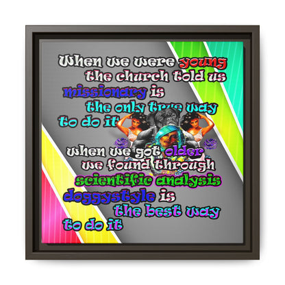 doggystyle - framed canvas art (rainbow split)