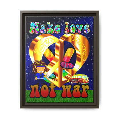 love peace - framed canvas art ('snoops' background)
