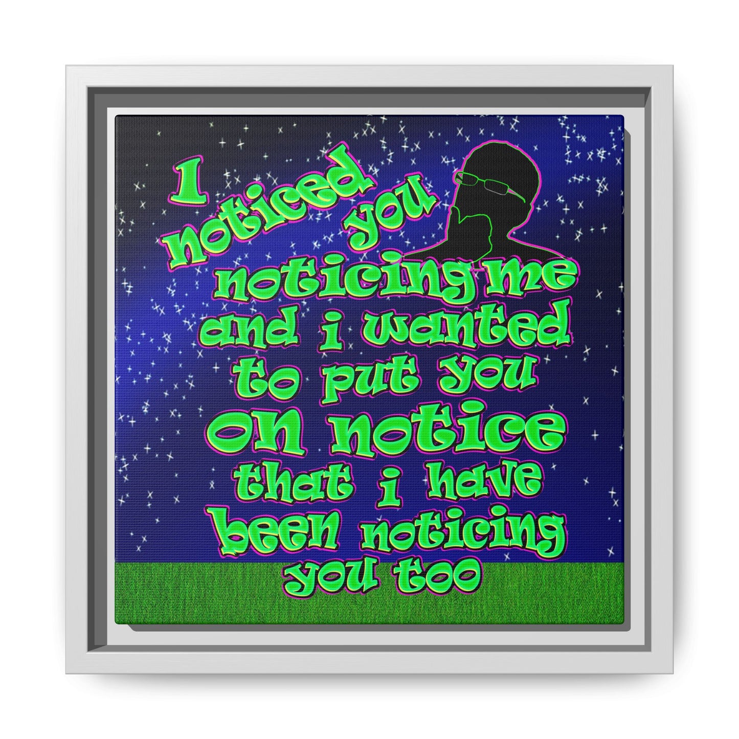 noticed you noticing - framed canvas art ('snoops' background)
