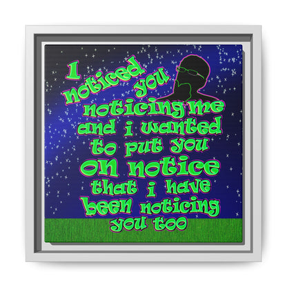 noticed you noticing - framed canvas art ('snoops' background)
