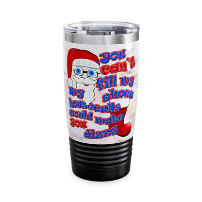santa's shoes - Ringneck Tumbler, 20oz (white marble)