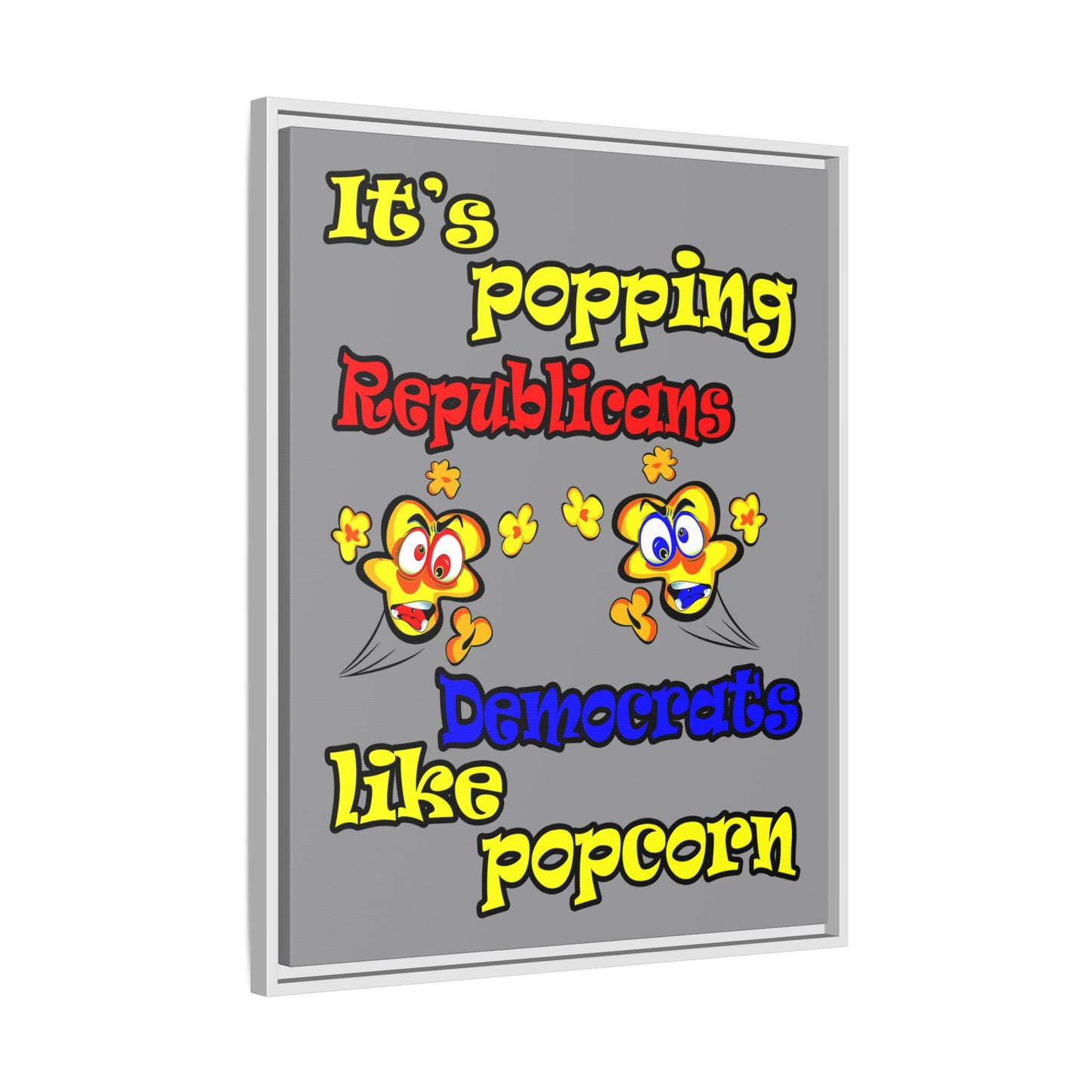 popping like popcorn - framed canvas art (grey)