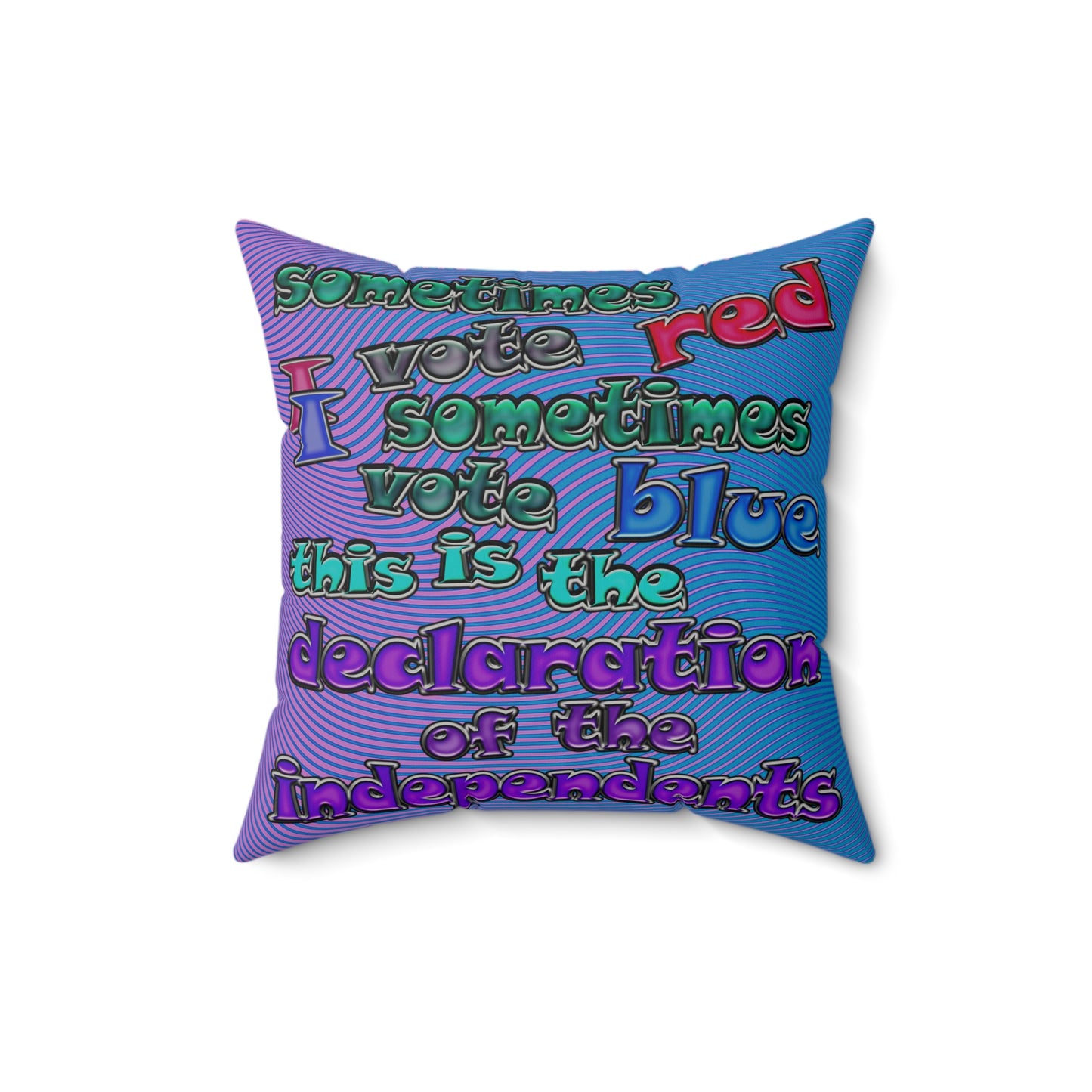 declaration of the independents - Faux Suede Square Pillow - (light blue-purple wave)