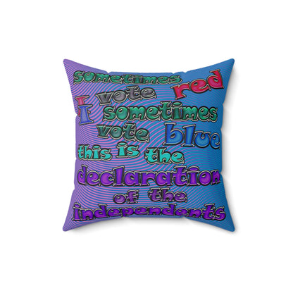 declaration of the independents - Faux Suede Square Pillow - (light blue-purple wave)