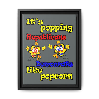 popping like popcorn - framed canvas art (dark grey)