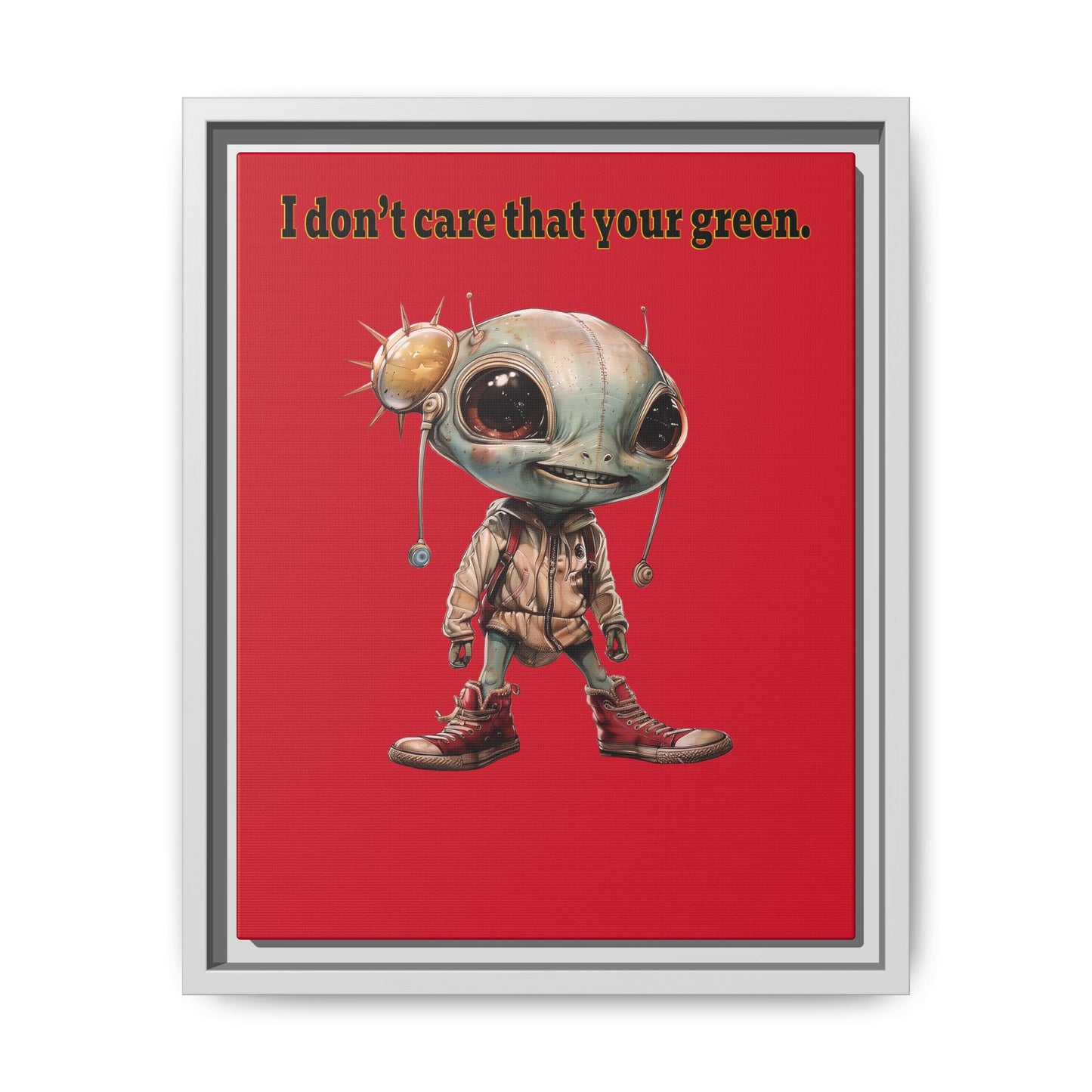 I don't care that your green - framed canvas art (dark red)