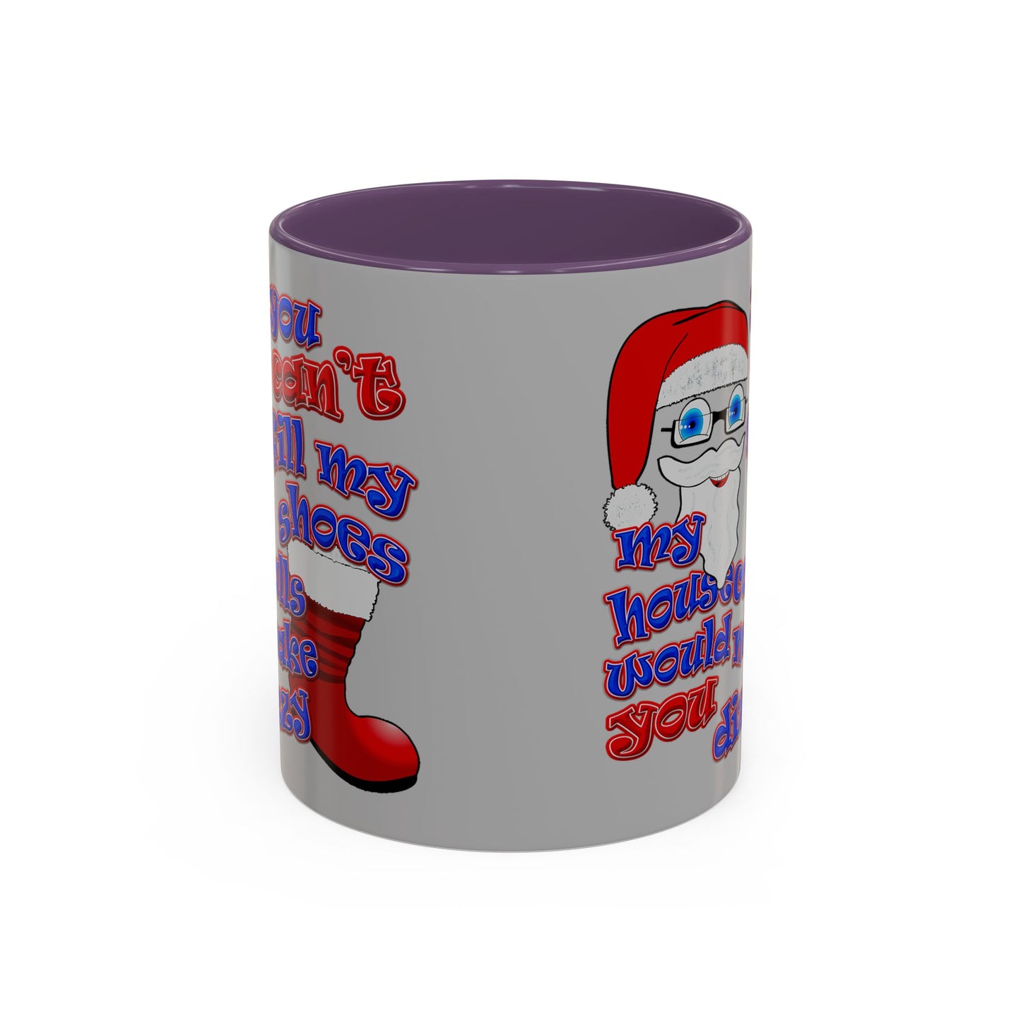 santa's shoes - Accent Mug (light grey)