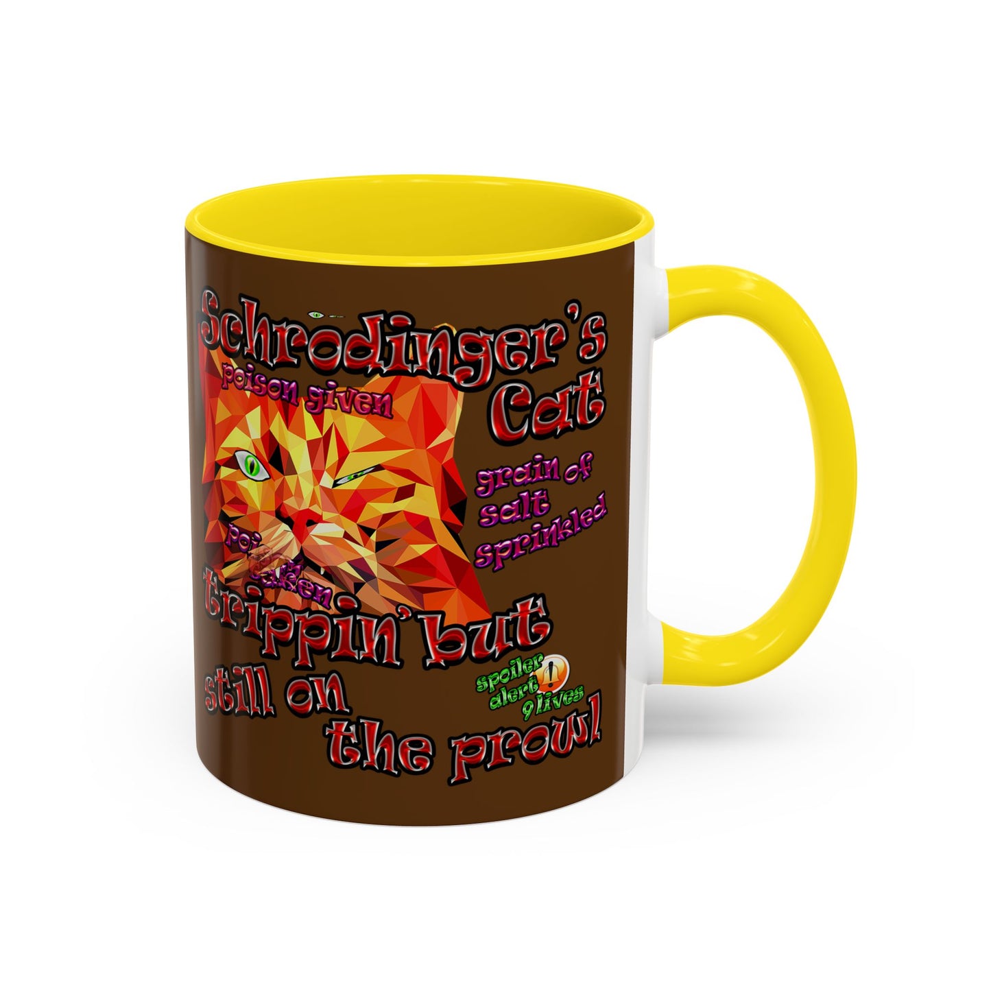 schrodinger's cat - Accent Mug (brown)