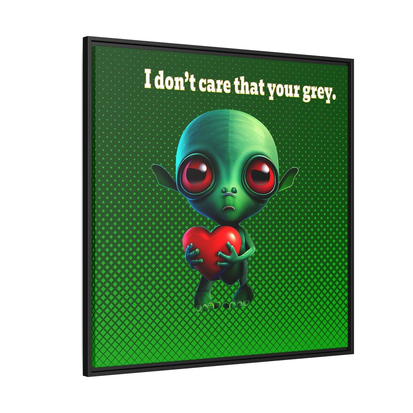 I don't care that your grey - framed canvas art (logo green)