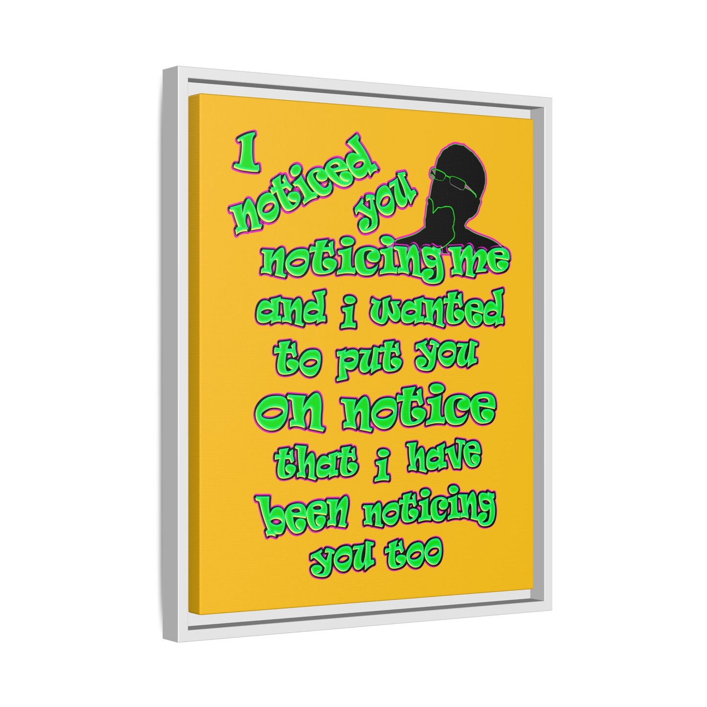 noticed you noticing - framed canvas art (yellow)