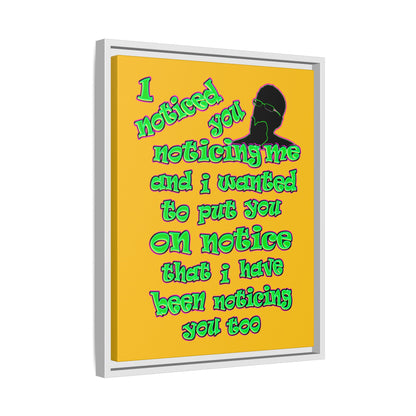 noticed you noticing - framed canvas art (yellow)