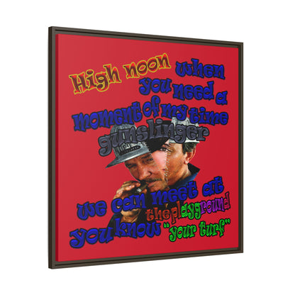 high noon - framed canvas art (dark red)