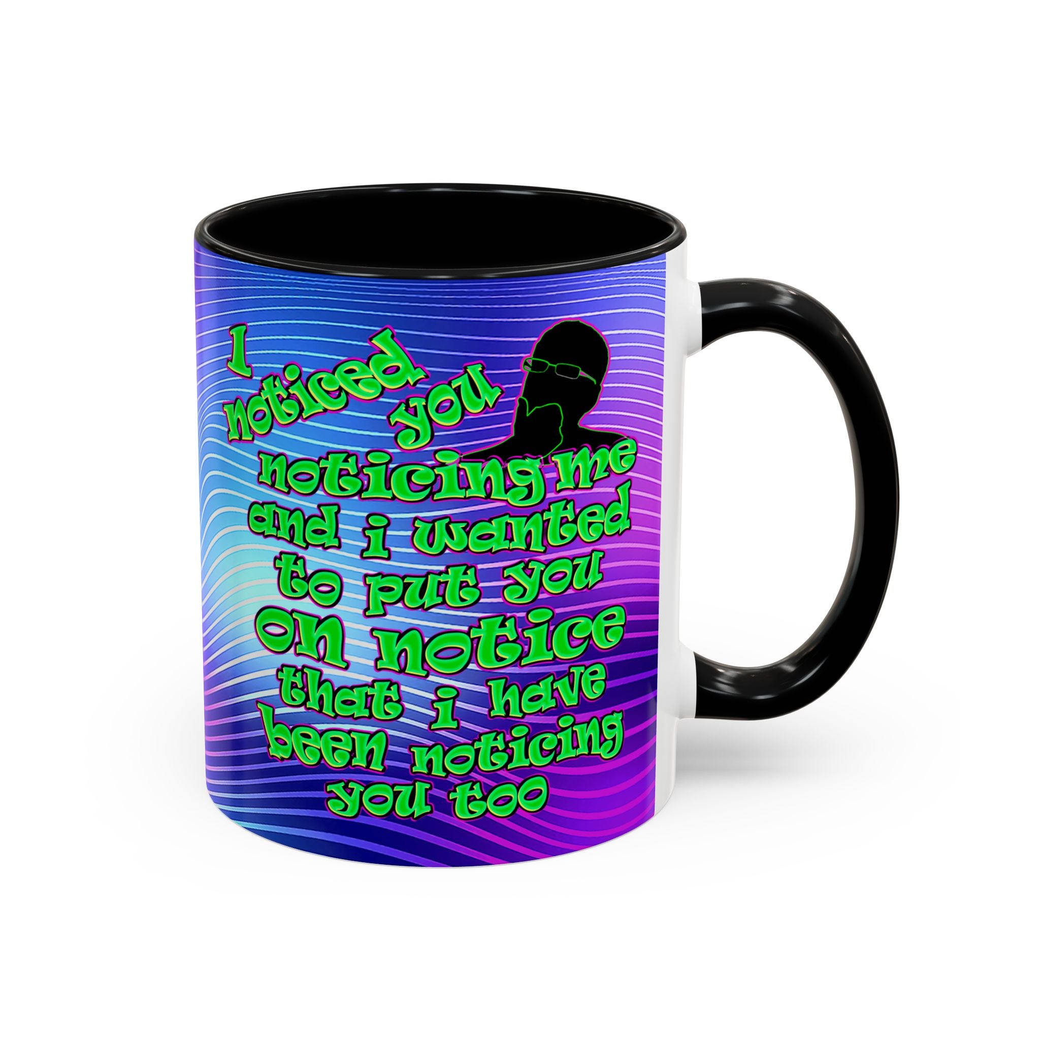 noticed you noticing - Accent Mug (purple wave)
