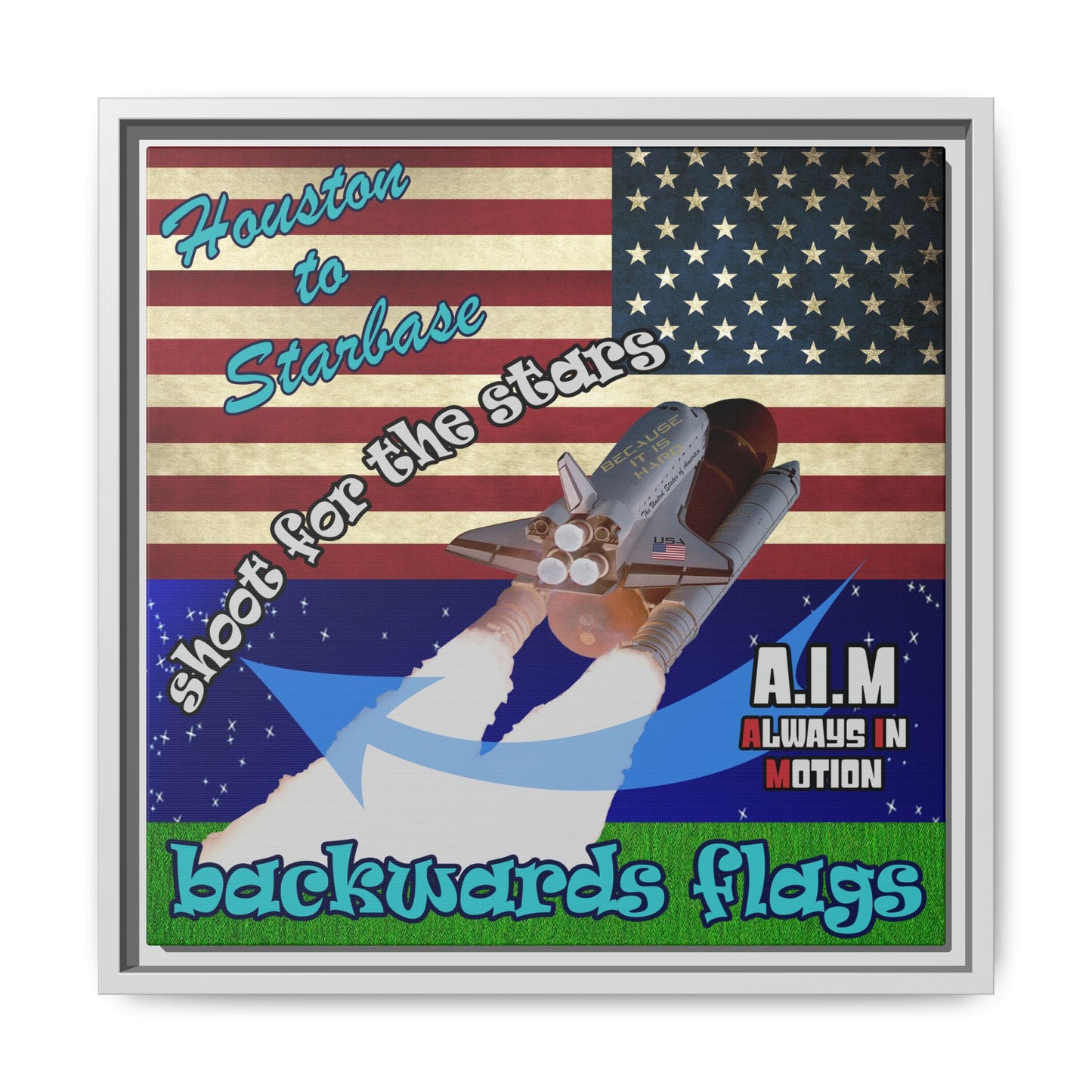shoot for the stars - framed canvas art ('snoops' background)