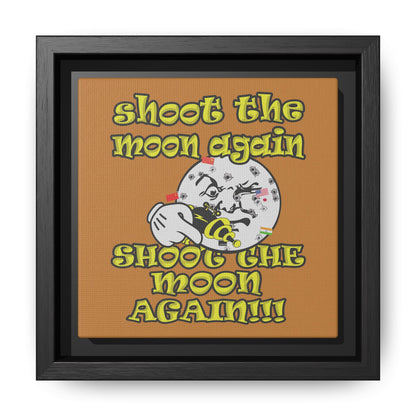 shoot the moon again - framed canvas art (light brown)
