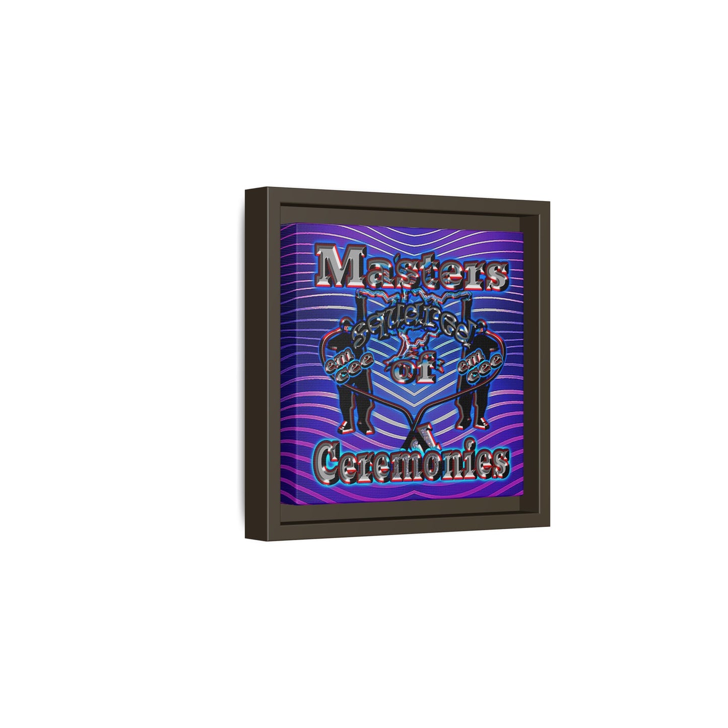 em cee squared - framed canvas art (purple wave)