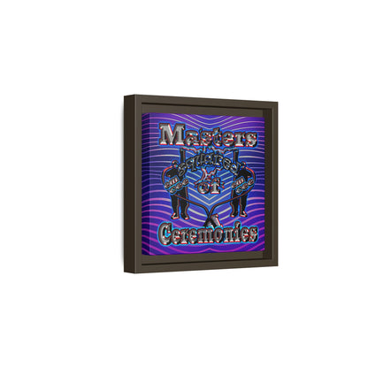 em cee squared - framed canvas art (purple wave)