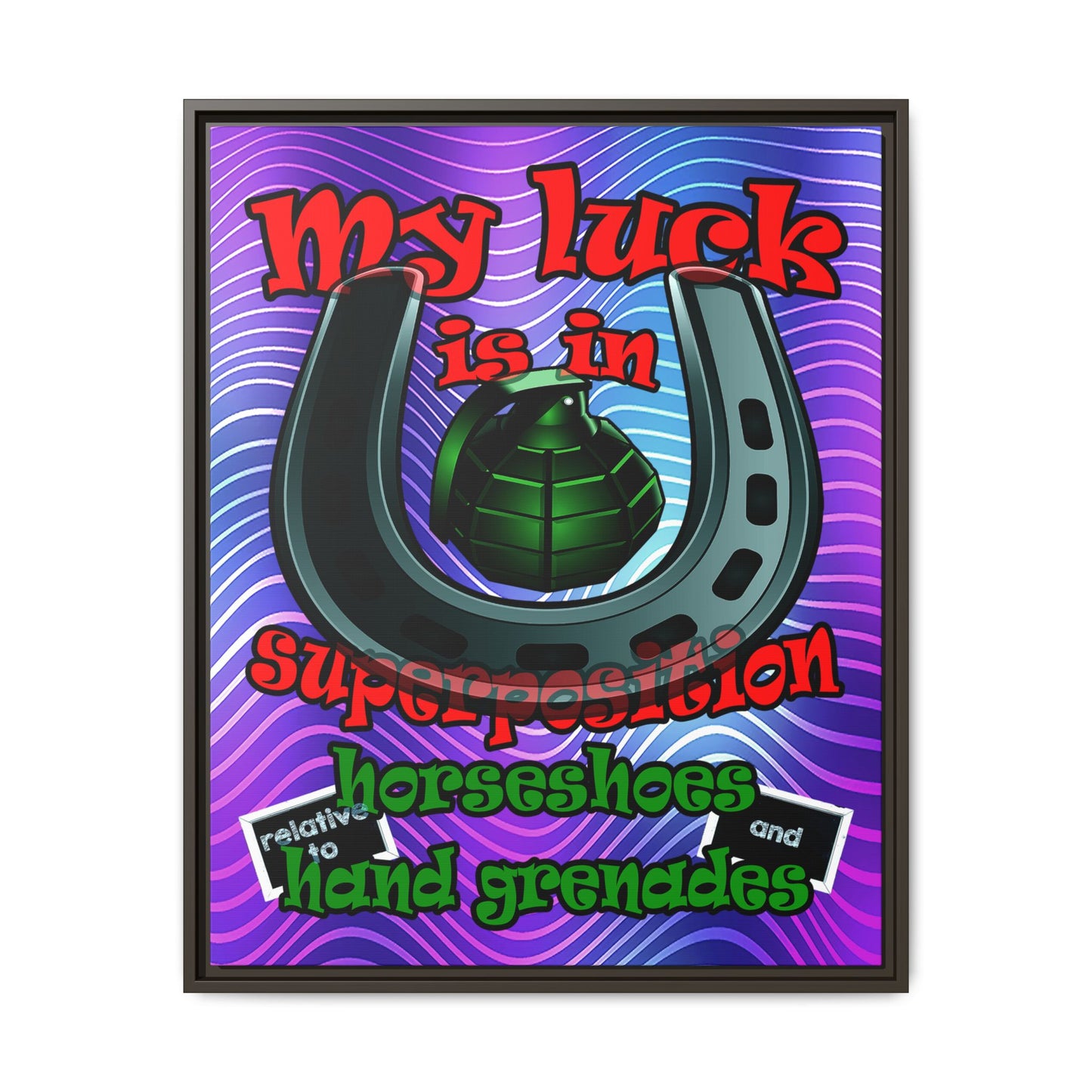 my luck - framed canvas art (purple wave)