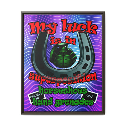 my luck - framed canvas art (purple wave)