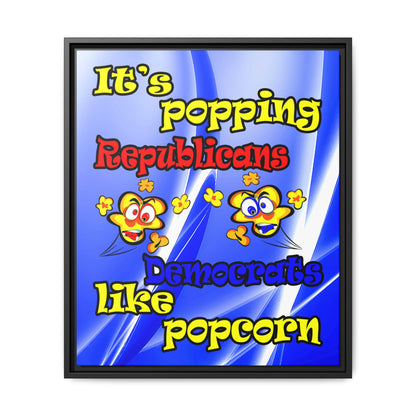 popping like popcorn - framed canvas art (blue-white wave)