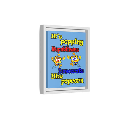 popping like popcorn - framed canvas art (light blue)
